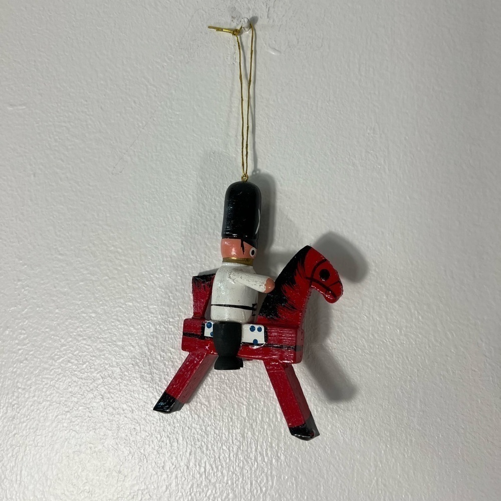 Vintage Kurt Adler Soldier Horse Ornament Hanging Christmas Tree